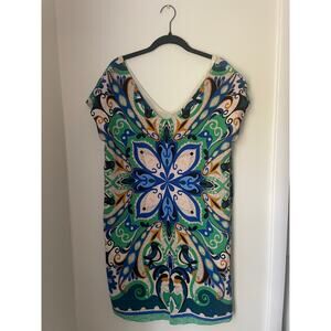 Maeve Anthropologie, Women’s Mini Shift Dress Multicolor Bird Print-Medium